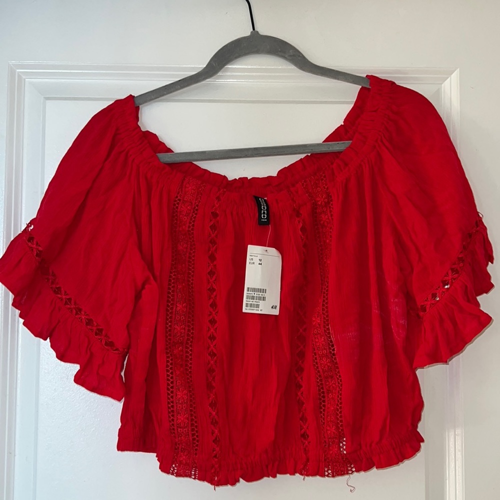 Red Lacey Crop Top